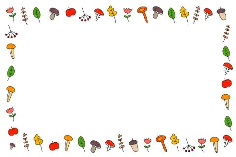Handdrawn autumn background Stock Illustration
