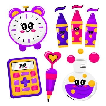 Handdrawn back to school vector elements Stock Illustration