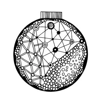 Handdrawn ball with geometric pattern Stock Illustration