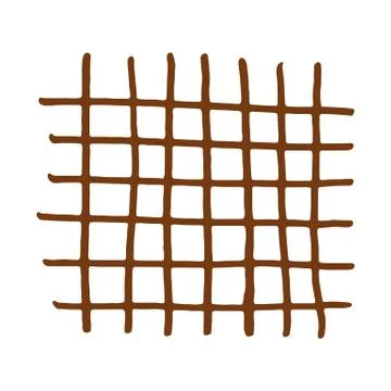 Handdrawn brown grid. イラスト素材