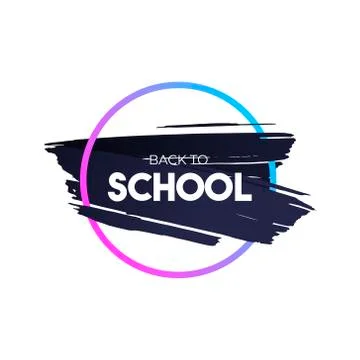 Handdrawn brush strokes shape with gradient circle frame isolated on white Stock Illustration