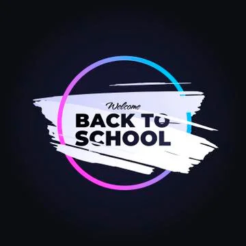 Handdrawn brush strokes shape with modern style gradient frame isolated on black Stock Illustration