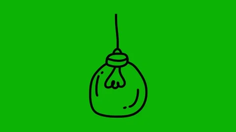Handdrawn Bulb Animation Green Screen | Cartoon Light Idea Effect Vídeo Stock 315170617