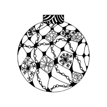 Handdrawn Christmas ball Stock Illustration
