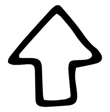 Handdrawn click arrow doodle icon. Hand drawn black sketch. Stock Illustration