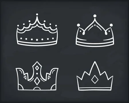 Handdrawn Crown Icons Illustrazione stock