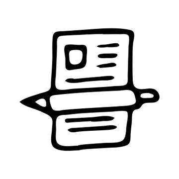 Handdrawn document doodle icon. Hand drawn black sketch. Sign symbol. Decorat Stock Illustration