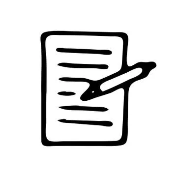 Handdrawn document doodle icon. Hand drawn black sketch. Sign symbol. Decorat Stock Illustration