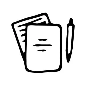 Handdrawn document doodle icon. Hand drawn black sketch. Sign symbol. Decorat Stock Illustration