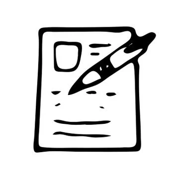 Handdrawn document doodle icon. Hand drawn black sketch. Sign symbol. Decorat Stock Illustration