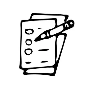Handdrawn document doodle icon. Hand drawn black sketch. Sign symbol. Decorat Illustrazione stock