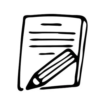 Handdrawn document doodle icon. Hand drawn black sketch. Sign symbol. Decorat Stock Illustration