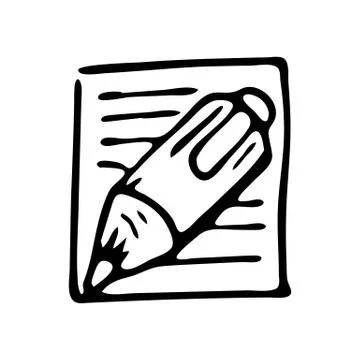 Handdrawn document doodle icon. Hand drawn black sketch. Sign symbol. Decorat Stock Illustration