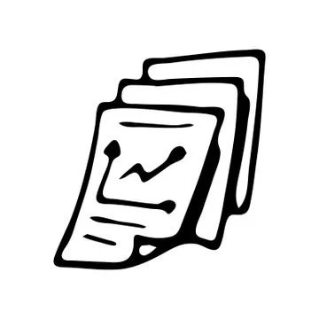 Handdrawn document doodle icon. Hand drawn black sketch. Sign symbol. Decorat Stock Illustration