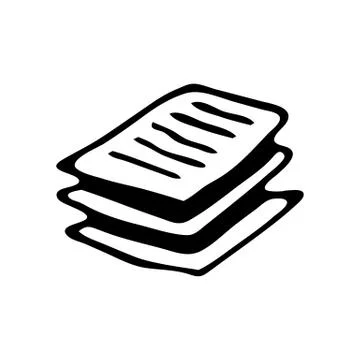 Handdrawn document doodle icon. Hand drawn black sketch. Sign symbol. Decorat Stock Illustration