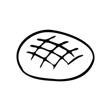 Handdrawn doodle bread icon. Hand drawn black sketch. Sign symbol. Decoration Stock Illustration