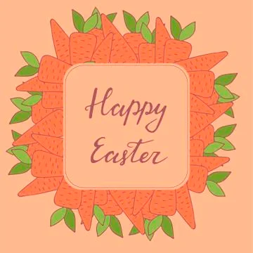 Handdrawn Easter frame with greeting Stock Illustration