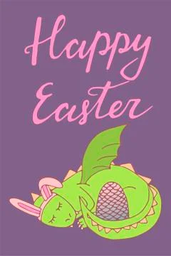 Handdrawn Easter greeting card Stock Illustration