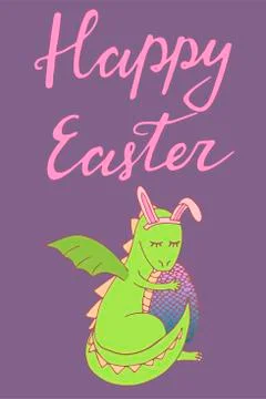 Handdrawn Easter greeting card Stock Illustration