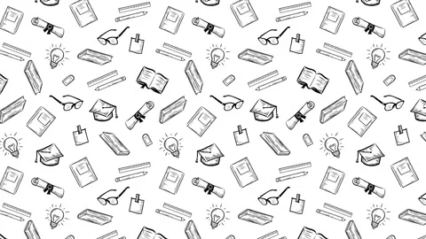 Handdrawn education H pattern Stock-Footage 248535986