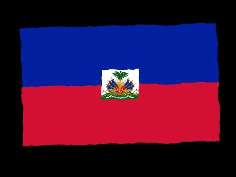 Handdrawn flag of Haiti Stock Illustration