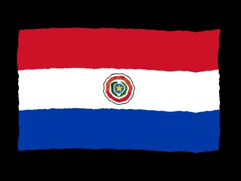Handdrawn flag of Paraguay Illustrazione stock