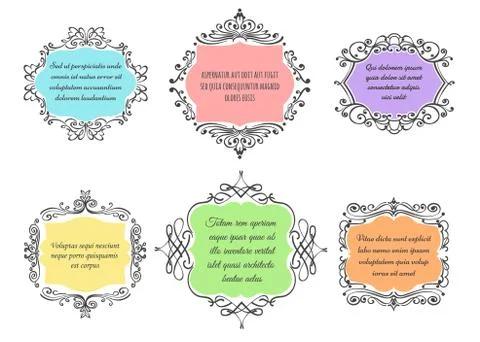 Handdrawn Floral Frame set Stock Illustration