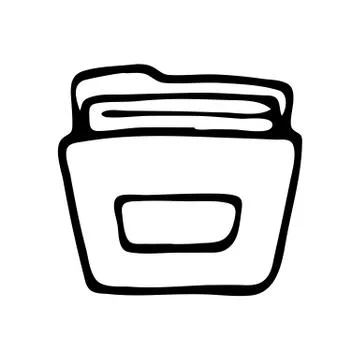 Handdrawn folder doodle icon. Hand drawn black sketch. Sign symbol. Decoratio Stock Illustration