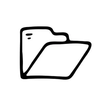 Handdrawn folder doodle icon. Hand drawn black sketch. Sign symbol. Decoratio Stock Illustration