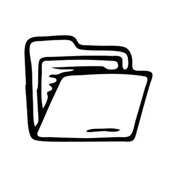 Handdrawn folder doodle icon. Hand drawn black sketch. Sign symbol. Decoratio Stock Illustration