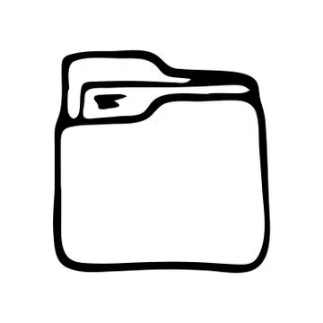 Handdrawn folder doodle icon. Hand drawn black sketch. Sign symbol. Decoratio Stock Illustration