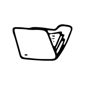 Handdrawn folder doodle icon. Hand drawn black sketch. Sign symbol. Decoratio Illustrazione stock