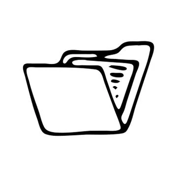 Handdrawn folder doodle icon. Hand drawn black sketch. Sign symbol. Decoratio イラスト素材