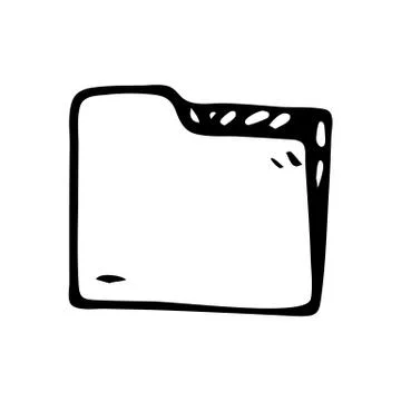 Handdrawn folder doodle icon. Hand drawn black sketch. Sign symbol. Decoratio Stock Illustration