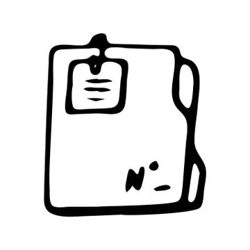 Handdrawn folder doodle icon. Hand drawn black sketch. Sign symbol. Decoratio Stock Illustration