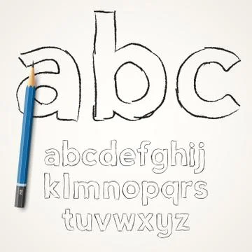 Handdrawn font Illustrazione stock