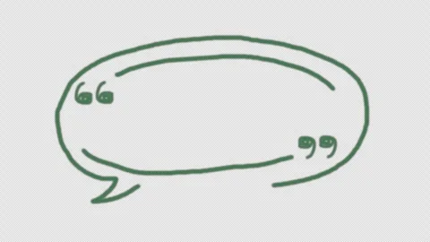 Handdrawn Green Animated Speech Bubble with Quotation Marks Stock Footage 330697847