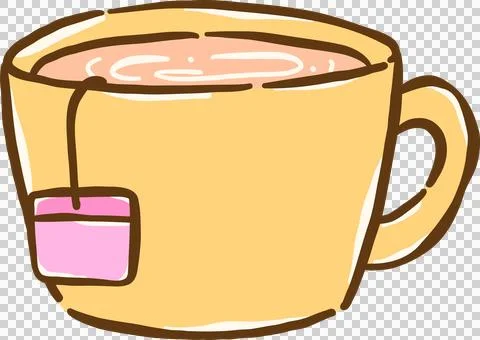 Handdrawn Illustration of Tea in a Mug with Tea Bag Stock Illustration
