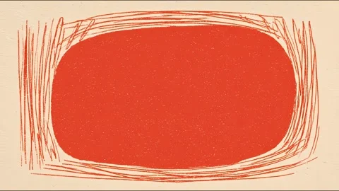 Handdrawn looping animation with abstract red form and artistic background Video stock 315504911