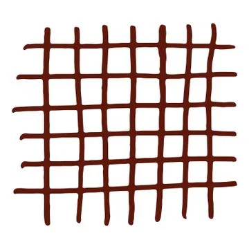 Handdrawn maroon grid. イラスト素材