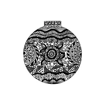 Handdrawn ornate ball Stock Illustration