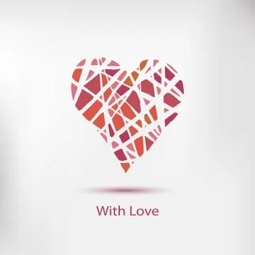 Handdrawn painted heart, vector element for your design Stock Illustration