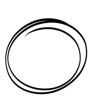 Handdrawn Pen drawing circles vector set on note page 스톡 일러스트