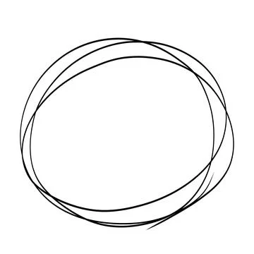 Handdrawn Pen drawing circles vector set on note page 스톡 일러스트