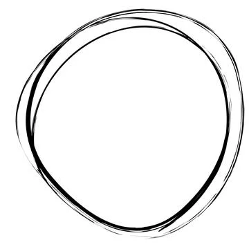 Handdrawn Pen drawing circles vector set on note page Stock Illustration