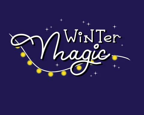 Handdrawn phrase Winter magic Ilustración de archivo