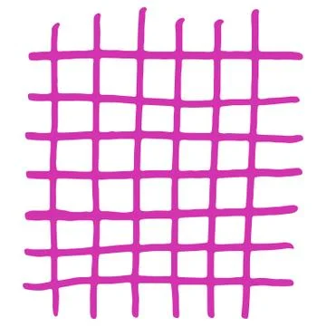 Handdrawn pink grid. Illustrazione stock