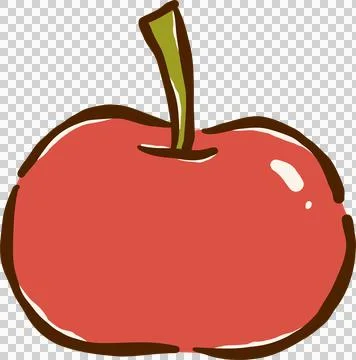 Handdrawn Red Apple Illustration Stock Illustration