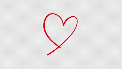 Handdrawn red love looping animation on transparent background Stock Footage 325291817