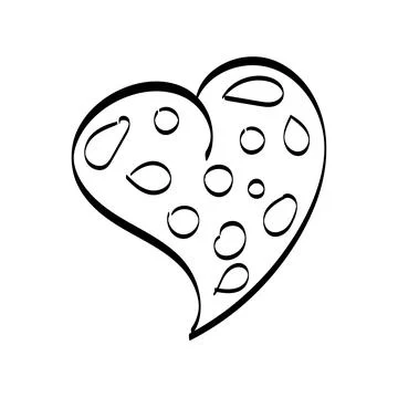 Handdrawn rough marker hearts isolated on white background Stock Illustration